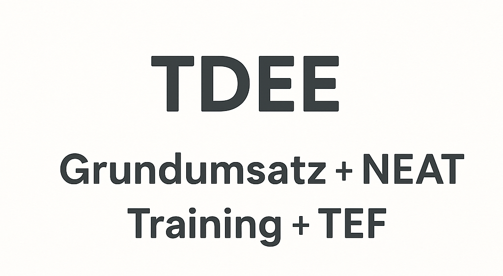 TDEE Formel: TDEE = Grundumsatz + NEAT + Training + TEF